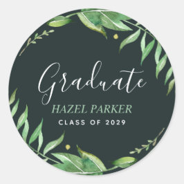 Boho Verlasse Personalisierten Abschluss Runder Aufkleber