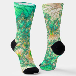 Boho-verschwommene, trippige, fraktale, abstrakte socken