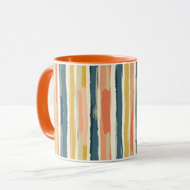 Boho Vertikalstreifen Tasse (Vorderseite Links)