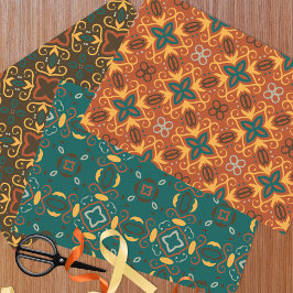 Boho Verzierte Folklore-Muster in erdigen Farben Geschenkpapier Set
