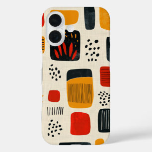 Boho Vibes - Abstraktes Tribal-Muster - Telefonbei iPhone 16 Hülle