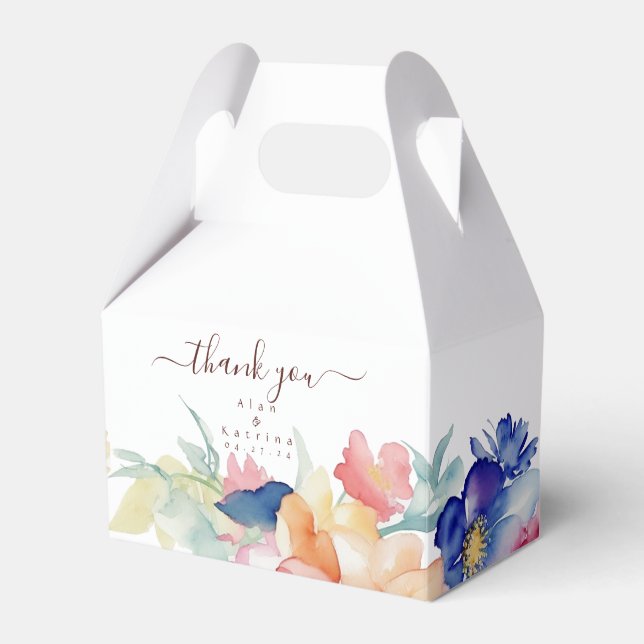 Boho Vibrant Blume Bevorzugung Box Geschenkschachtel (Vorderseite)