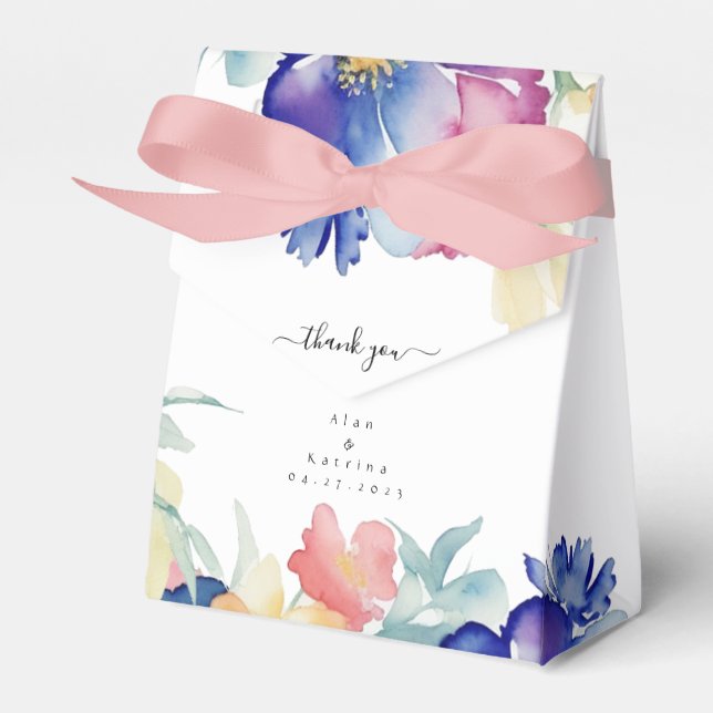 Boho Vibrant Blume Bevorzugung Box Geschenkschachtel (Vorderseite)