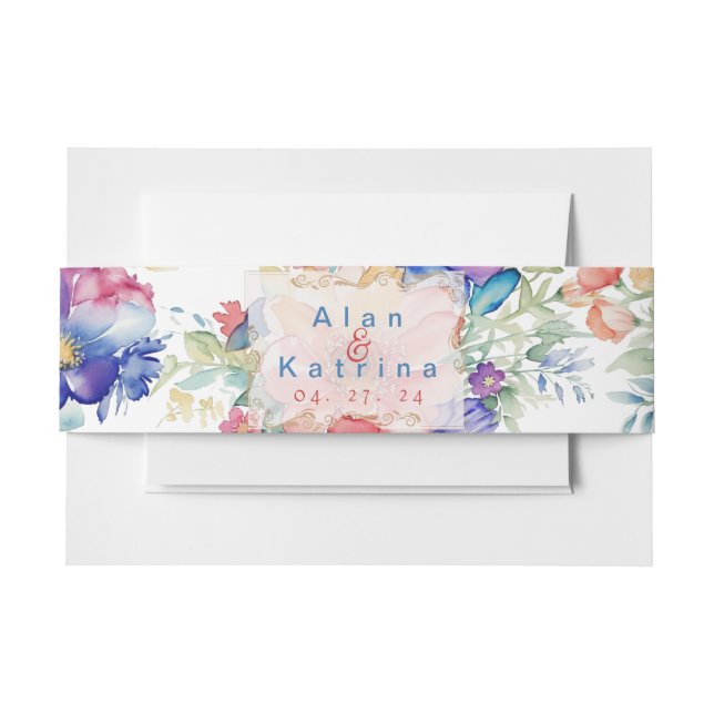 Boho Vibrant Blume Einladung Bly Band (Vorderseite Beispiel)