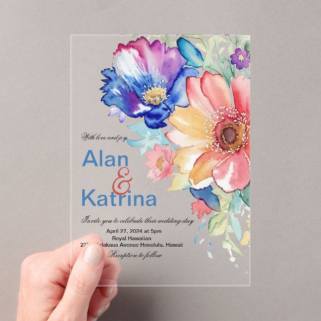 Boho Vibrant Flowers Invitation (In situ (ordinateur de poche))