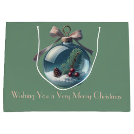 Boho Vintag Bow & Ornament Weihnachtsgeschenktasch Große Geschenktüte