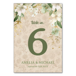 Boho Vintag Floral Botanical Wedding Tischnummer