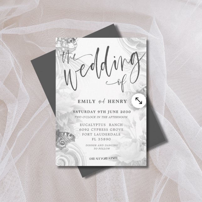 Boho Vintag Garden & Butterfly Wedding Einladung (Von Creator hochgeladen)