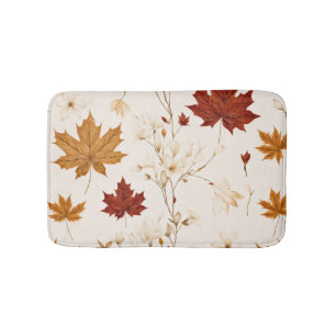 Boho Vintag Maple Blätter Winter Floral Muster Badematte