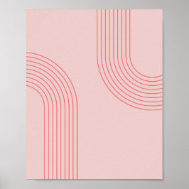 Boho Vintag Pink und Red Rainbow Arch 3 Poster