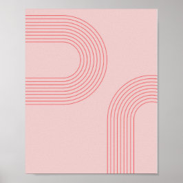 Boho Vintag Pink und Roter Regenbogen Arch 5 Poster