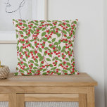 Boho Vintag Red Cherries Summer Brautparty Kissen<br><div class="desc">Niedlicher Sommer Vintage Rote Kirschen Boho Natur Brautparty Keuchkissen</div>