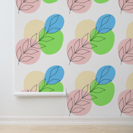 Boho Vintag Retro Abstrakte Blätter Tapete