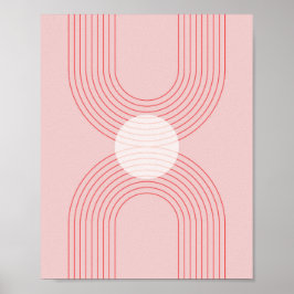 Boho Vintag Rosa und Roter Regenbogen Arch 1 Poster