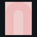 Boho Vintag Rosa und Roter Regenbogen Arch 4 Poster<br><div class="desc">Boho Mitte Jahrhundert Moderne Vintage Linie Regenbogen Arch Rosa und Rot 4</div>