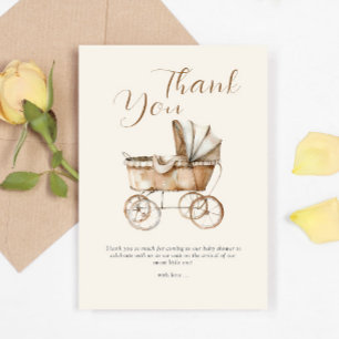 Boho Vintage Baby-Kinderwagen Baby Shower Dankeskarte