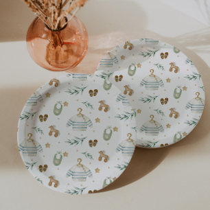 Boho Vintage Baby Muster Pappteller