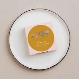 Boho Vintage Blume Gelbes benutzerdefiniertes Brau Runder Aufkleber