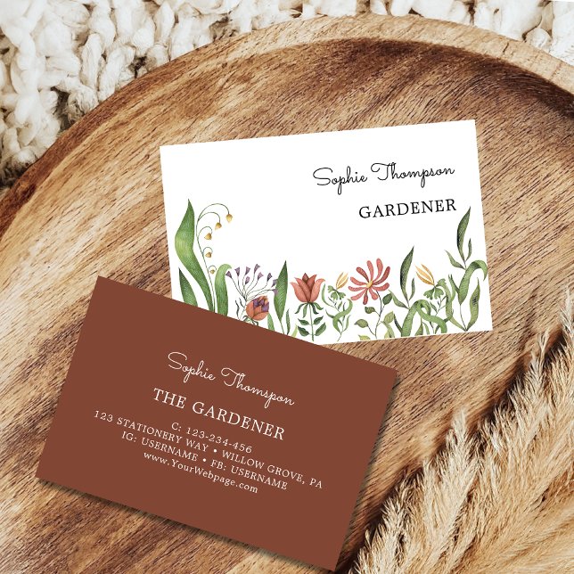 Boho Vintage Blume Visitenkarte (Von Creator hochgeladen)