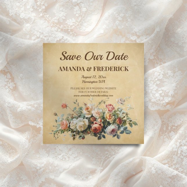 Boho Vintage Blumengestelle Save The Date (Von Creator hochgeladen)