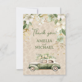 Boho Vintage botanische Hochzeit Dankeskarte