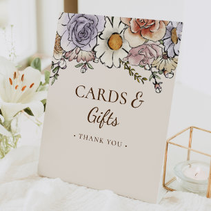 Boho Vintage Floral Baby Shower Karten und Geschen Sockelschild