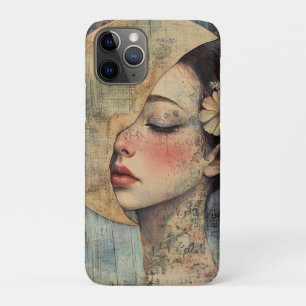 Boho Vintage Frau und Halbmond Case-Mate iPhone Hülle