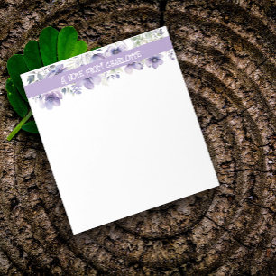 Boho Vintage Lavendel Wildblumen Aquarell Notizblock
