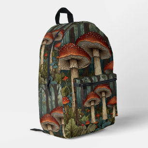 Boho Vintage Pilze Wald Bedruckter Rucksack