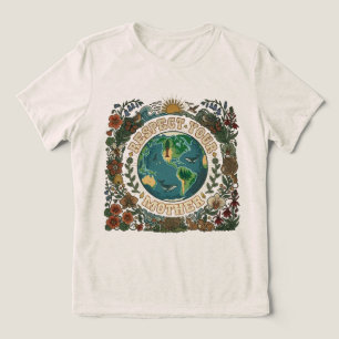 Boho Vintage Respektiert eure Mutter Erde Naturlie Tri-Blend Shirt