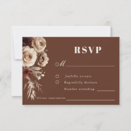 Boho Vintage Rose Hochzeit RSVP Karte