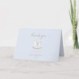 Boho Vintage Schaukelpferd Cowboy Babyshower Dankeskarte