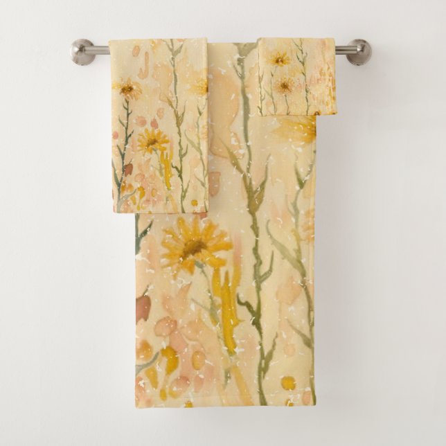 Boho Vintage Wildblumen Badhandtuch Set (Insitu)