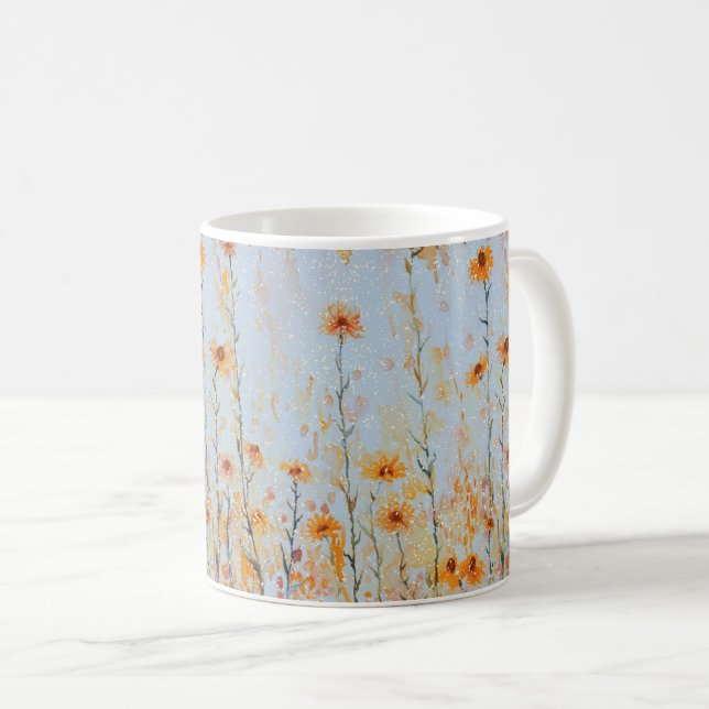 Boho Vintage Wildblumen Kaffeetasse (VorderseiteRechts)