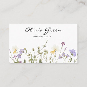 Boho Visitenkarte, Wasserfarben Blumen Feminine Visitenkarte