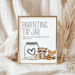 Boho-Wald-Baby-Party-Eltern-Tipp-Geldgeschenk-Schi Poster