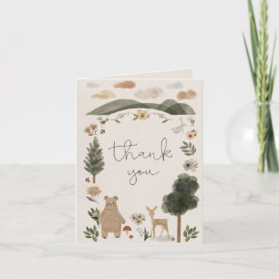 Boho-Wald-Baby-Shower-Dankeskarten Ankündigung