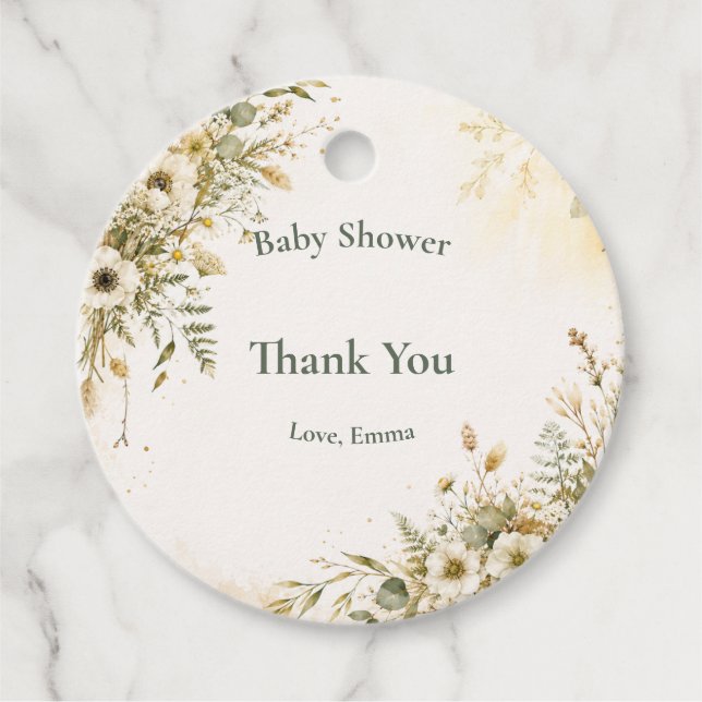 Boho-Wald-Babyshower-Geschenkanhänger  Geschenkanhänger (Vorderseite)