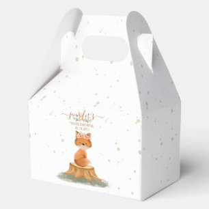 Boho-Wald-Fuchs-Baby-Party-Blumen-Schrift Geschenkschachtel