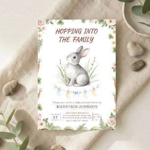 Boho-Wald-Häschen-Grünzeug-Baby-Party Einladung