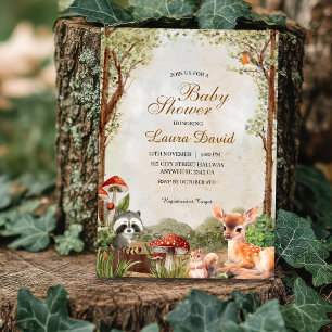 Boho Wald Woodland Tiere Rustic Baby Dusche Einladung