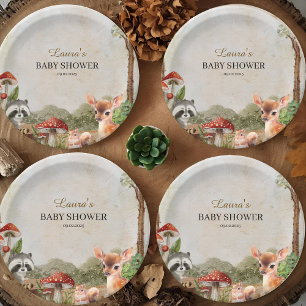 Boho Wald Woodland Tiere Rustic Baby Dusche Pappteller