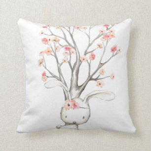 Boho Waldhäschen-Blumenbaby-Kinderzimmer-Kissen Kissen