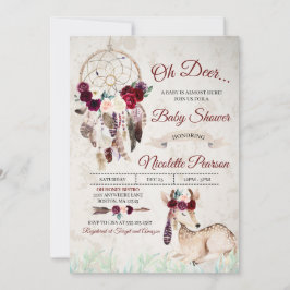 Boho WaldlandDreamcatcher Babyparty-Einladung Einladung