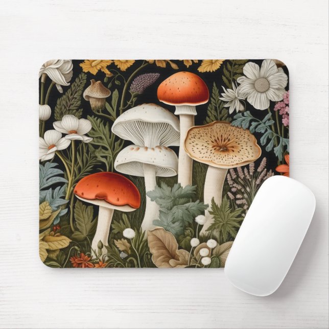 Boho-Waldpilze-Wildblumengarten-Sport Mousepad (Mit Mouse)