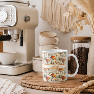 Boho-Waldpilzmuster Kaffeetasse