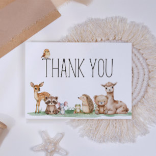 Boho-Waldtiere-Baby-Party Dankeskarte