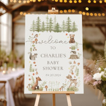 Boho-Waldtiere-Baby-Shower-Willkommensschild