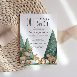 Boho-Waldtiere Oh Baby Shower Einladung