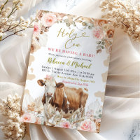 Boho Warm Tone Cow Farm Girl Babydusche